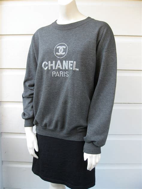 grey chanel sweatshirt|chanel sweatshirts for women.